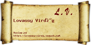 Lovassy Virág névjegykártya